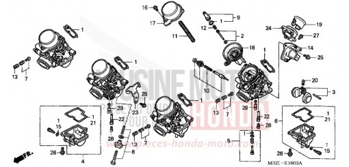 CARBURETOR (COMPONENT PARTS) (2) CB600F6 de 2006